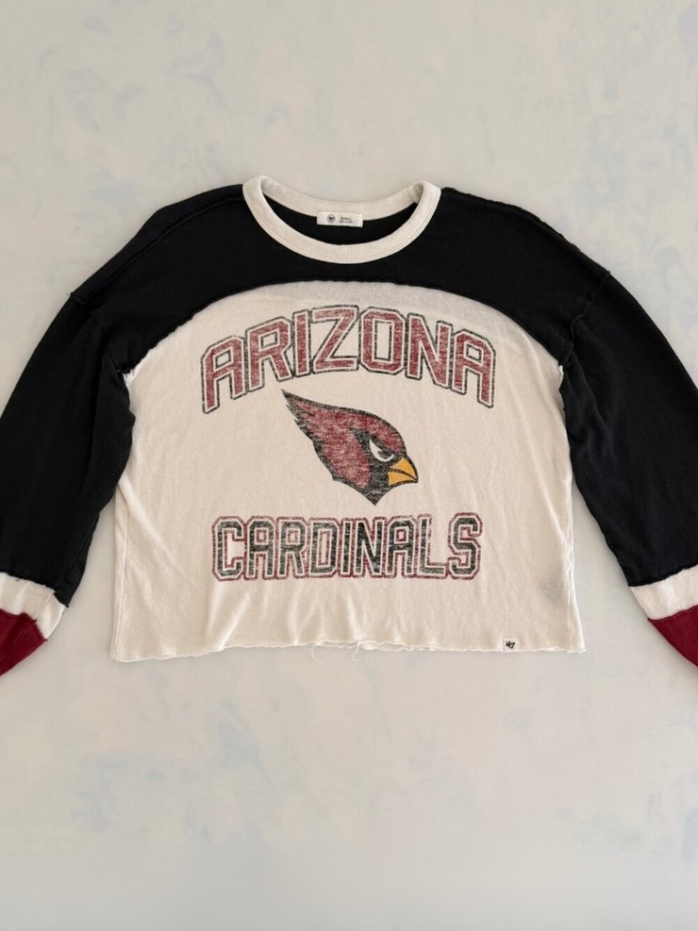 47 Arizona Cardinals Cropped Colorblock Long Sleeve Tee